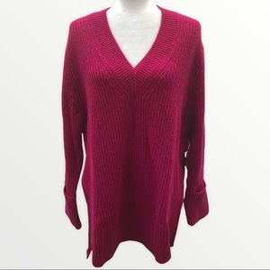 Athleta Shasta Pink V-Neck Sweater M
